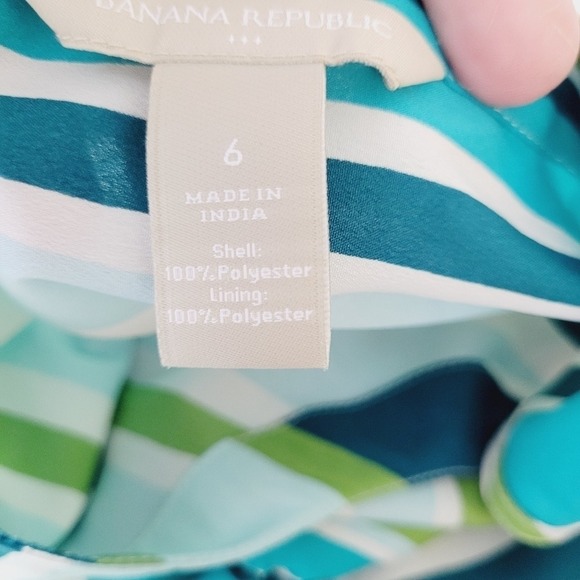 Banana Republic Green Multi-shade Striped Belted‎ Dress Size 6 - Picture 5 of 7